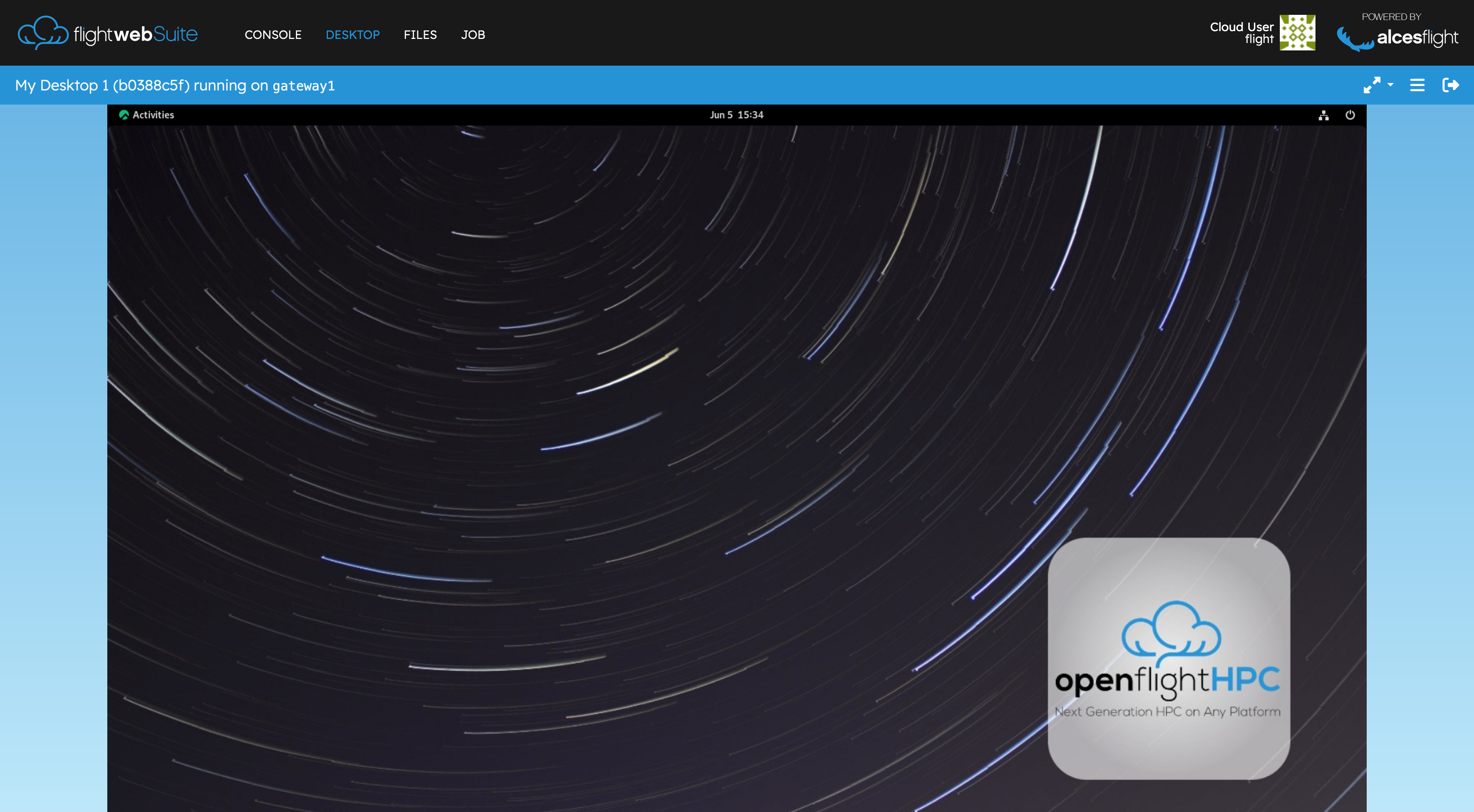 Flight Desktop Session View