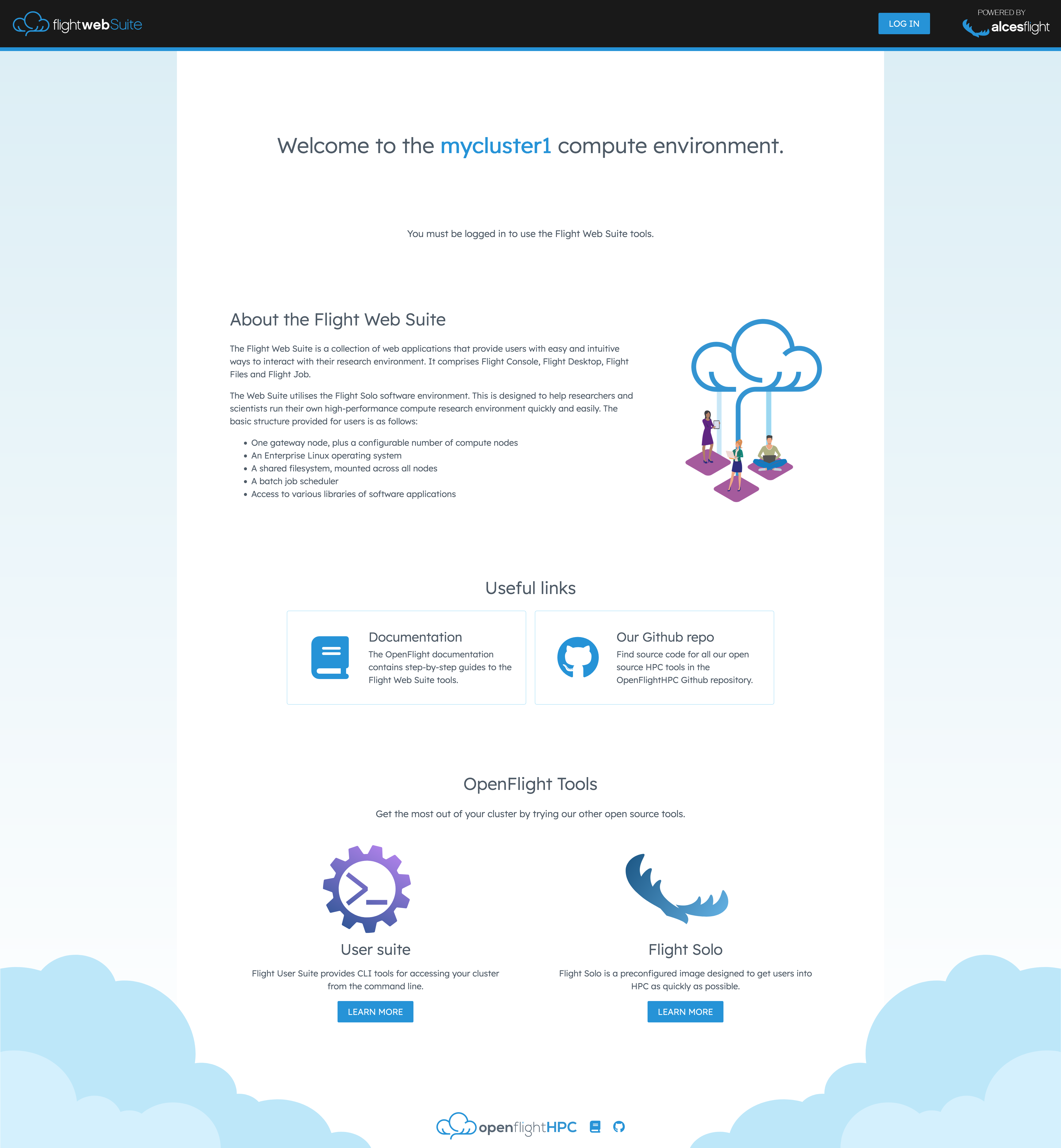 Web Suite Landing Page