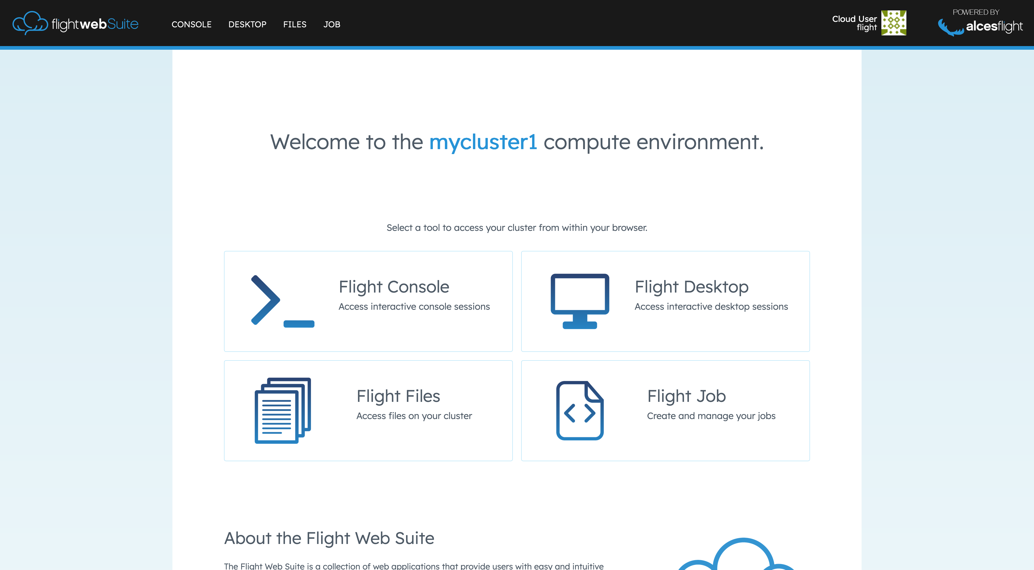 Web Suite Landing Page Showing Apps