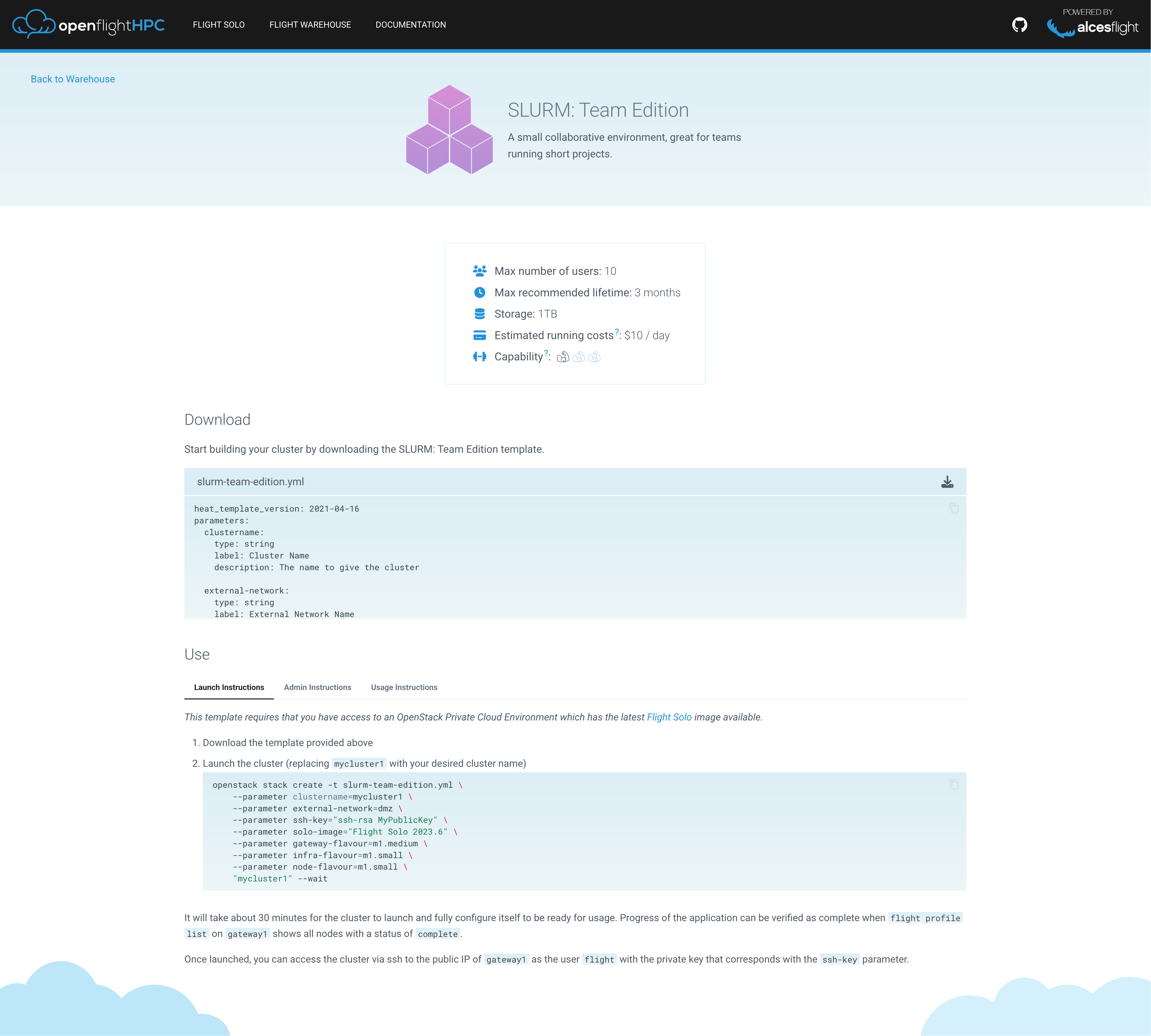 Launch instructions for SLURM Team Edition